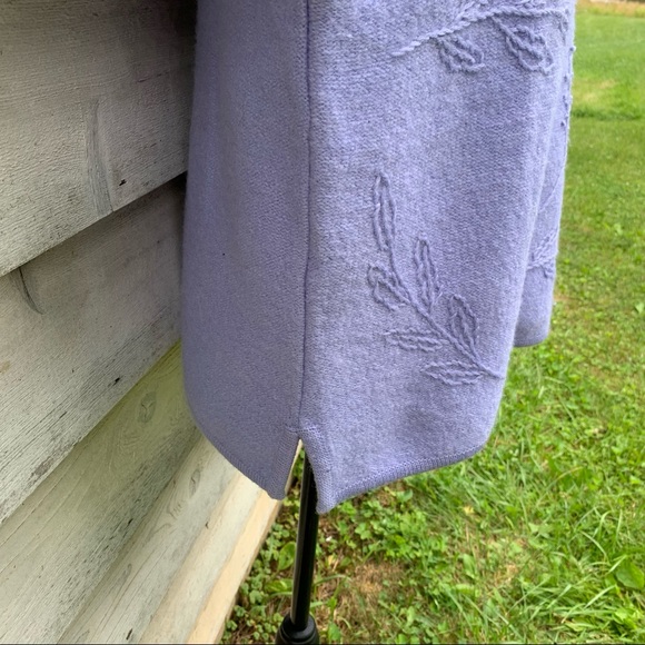 Vintage 90s Pastel Purple Boiled Wool Long Sleeve Button Down Cardigan Sweater - Picture 14 of 16